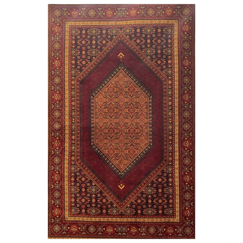 فرش ماشینی 700 شانه زمینه زرشکی حاشیه زرشکی مدل بلوچ آکریلیک کد 724