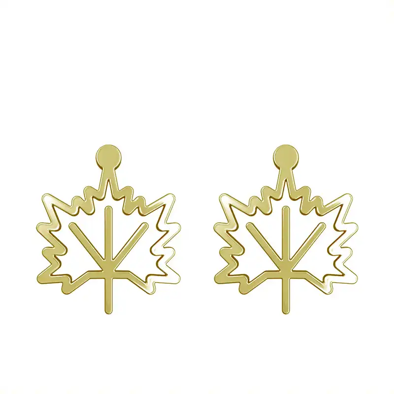 گوشواره طلا 18 عیار زنانه مدوپد مدل برگ کد GA1-15940