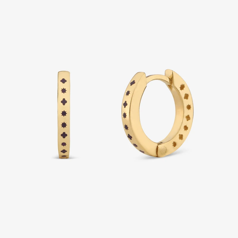 گوشواره حلقه‌ای طلا 18 عیار زنانه گلدم مدل E125024