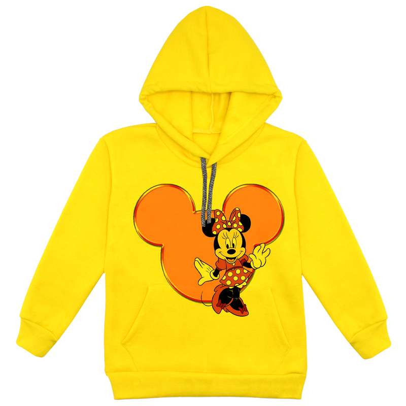 هودی دخترانه مدل میکی موس F49 رنگ زرد