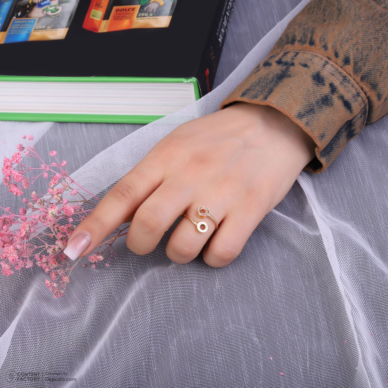 انگشتر طلا 18 عیار زنانه با طرح بولگاری حافا گلد مدل r022 سایز 56 -  - 9