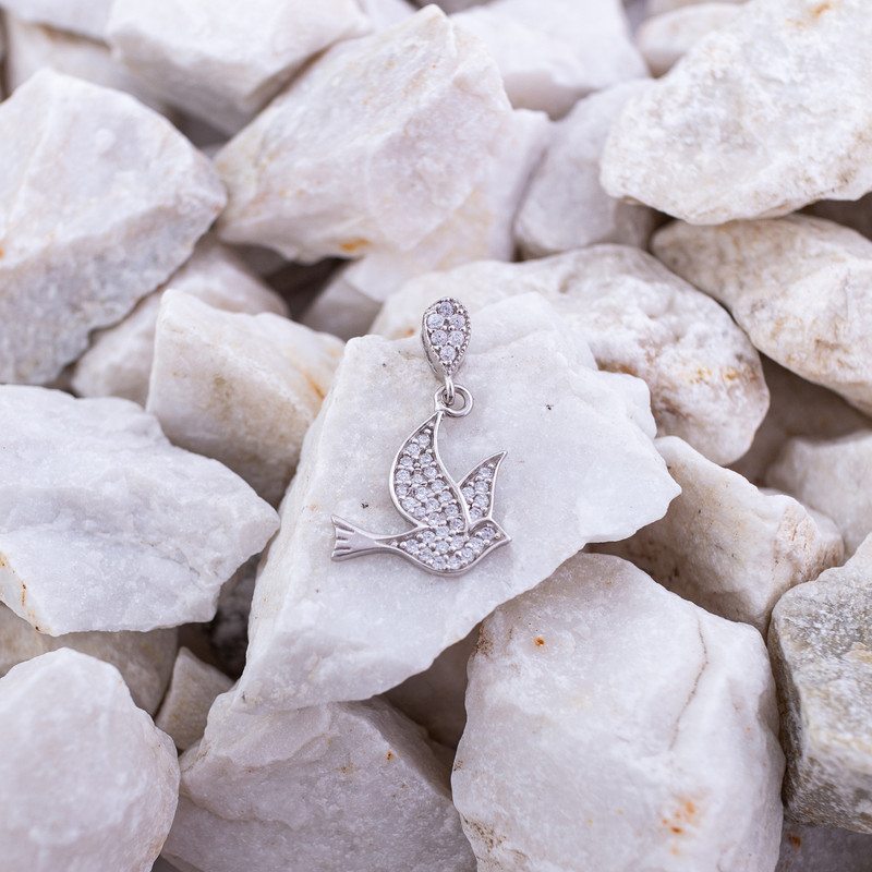 آویز گردنبند نقره زنانه مدل پرستو AMT_M063