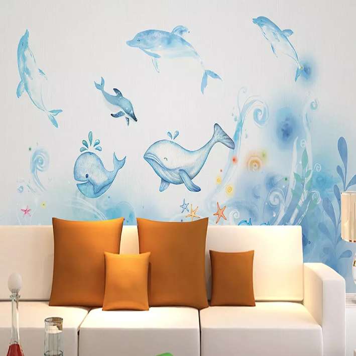 پوستر دیواری سه بعدی مدل نقاشی ماهی دریا DVRF1579