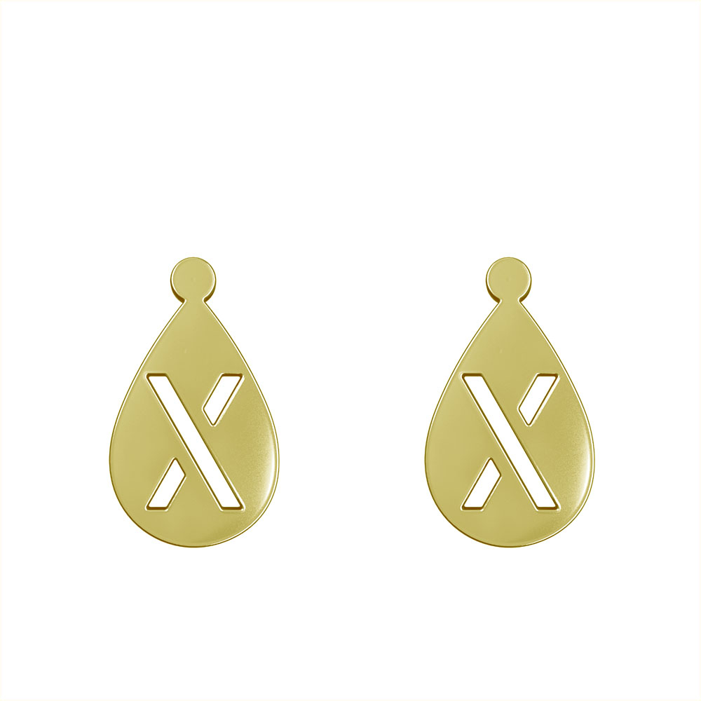 گوشواره طلا 18 عیار زنانه مدوپد مدل حرف x کد GA1-13137