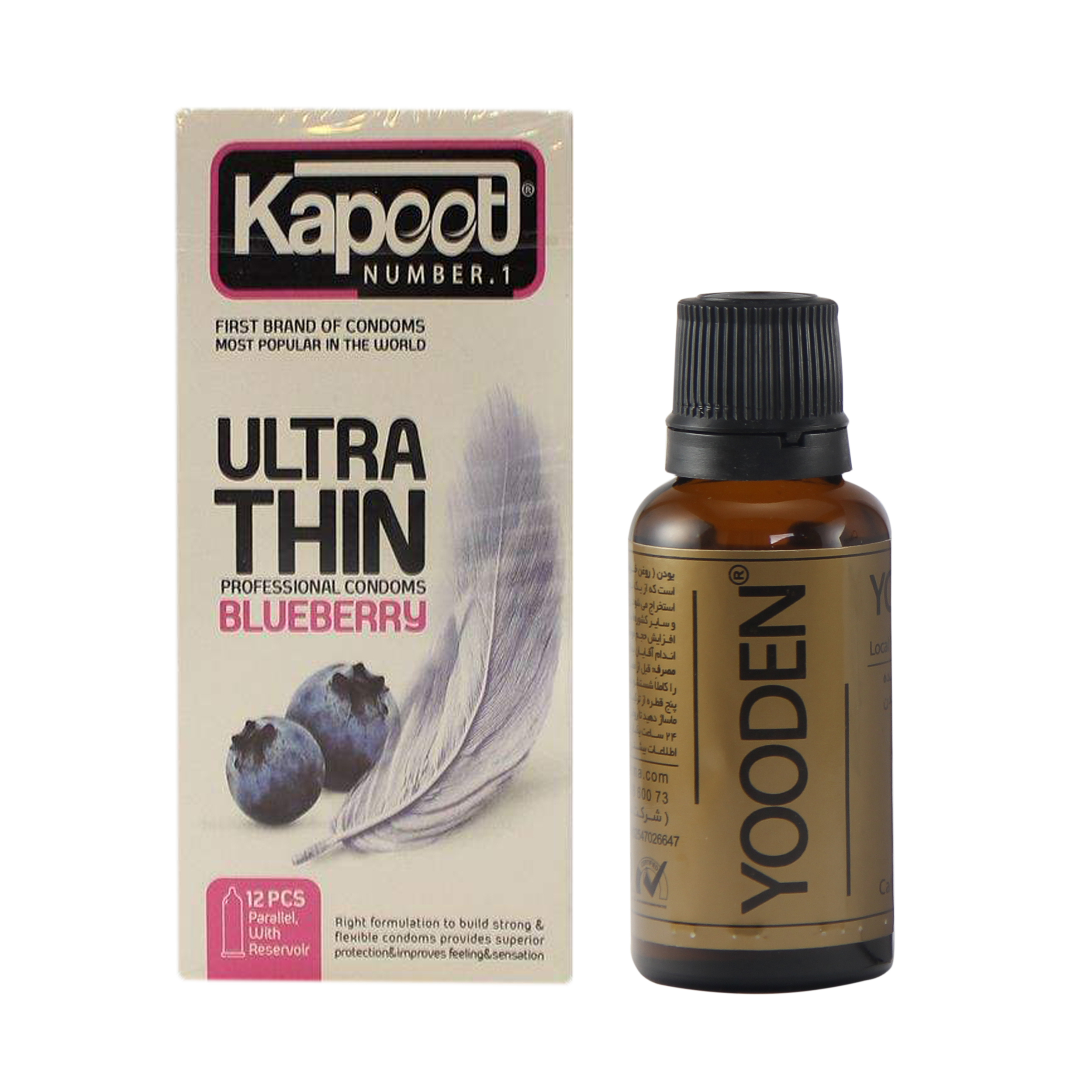 کاندوم کاپوت مدل Ultra Thin بسته 12 عددی به همراه روغن یودن کد 01 حجم 30 میلی لیتر
