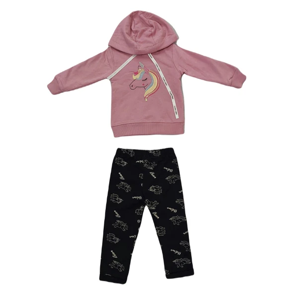 ست هودی و شلوار دخترانه مدل اسب تک شاخ
