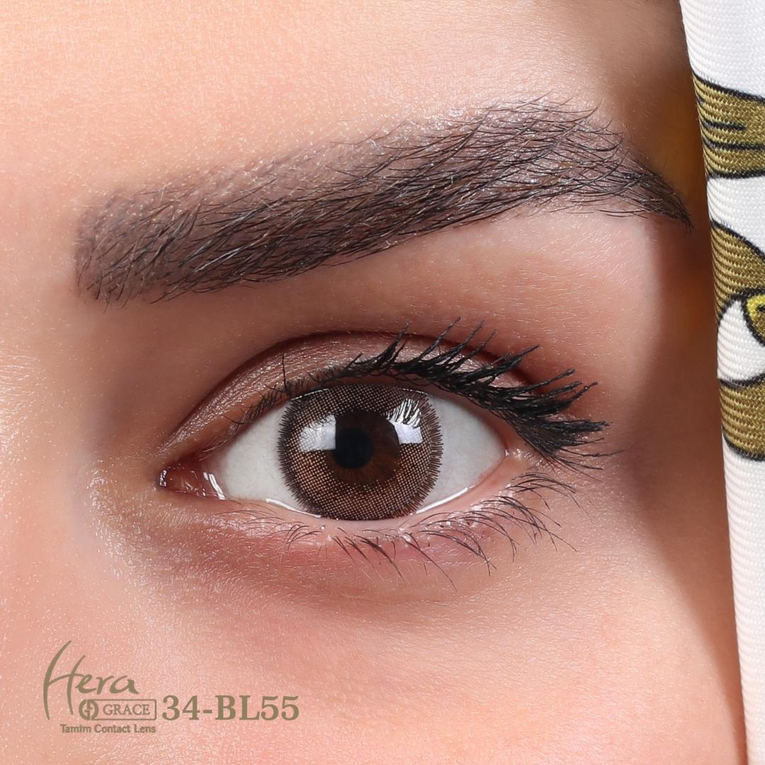لنز چشم گریس هرا شماره 34 رنگ عسلی دور تیره