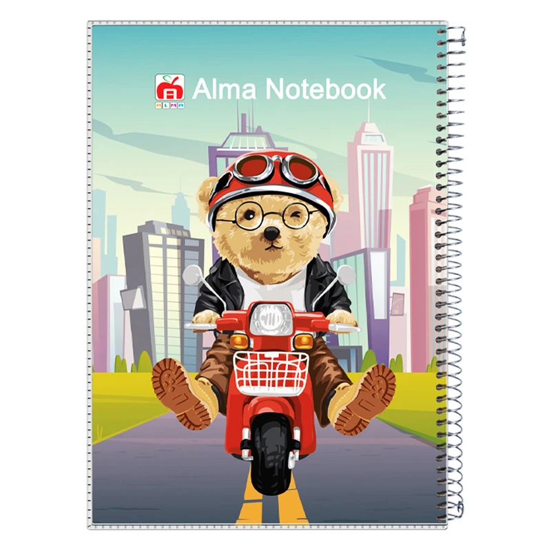 دفتر 100 برگ آلما طرح کارتونی مدل طلقی کد 7188