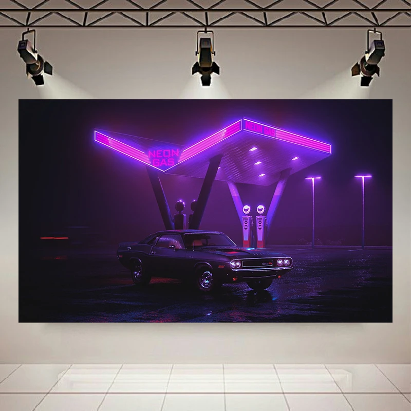 پوستر پارچه ای طرح بلک لایت دوج چلنجر کد PD1655