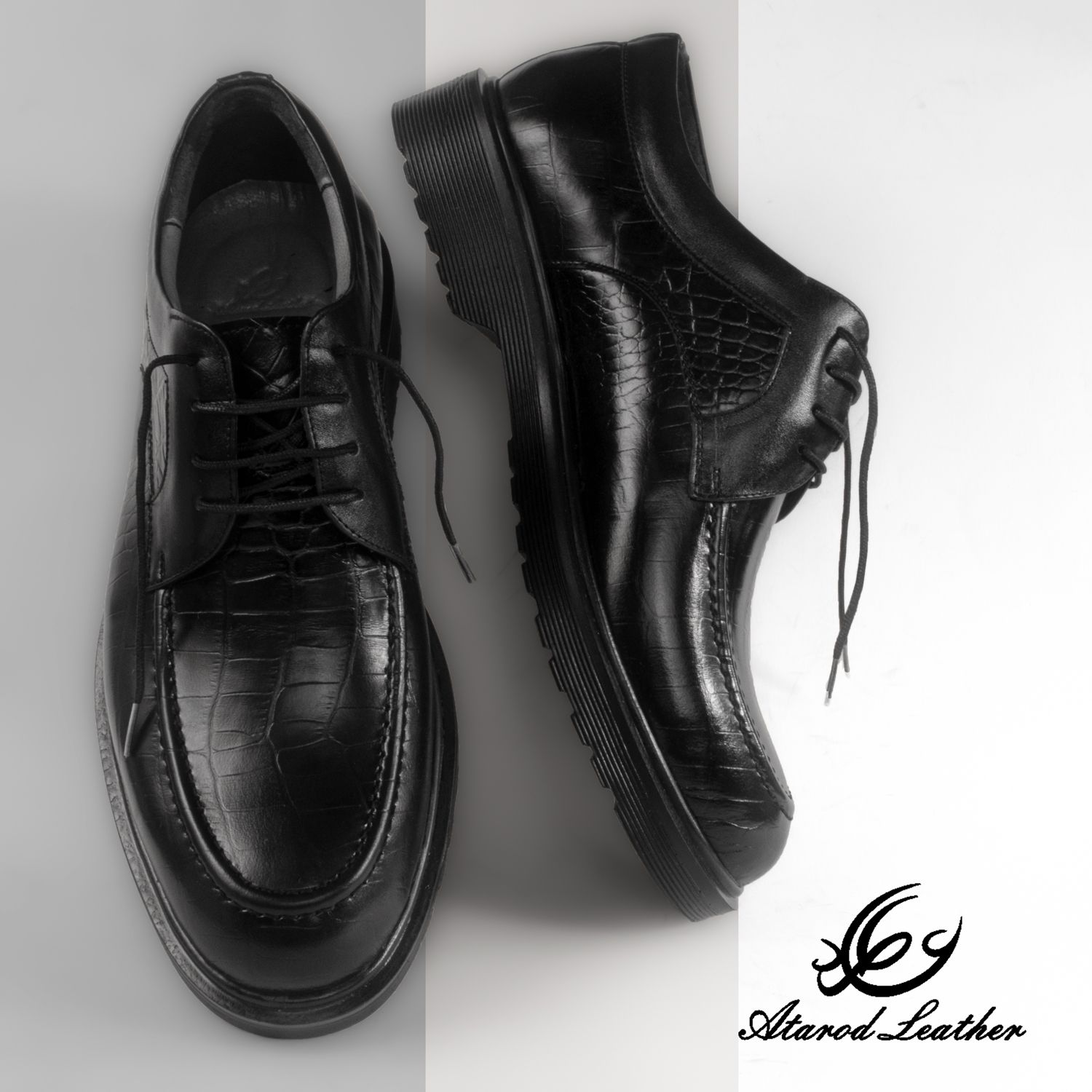 کفش مردانه چرم عطارد مدل چرم طبیعی کد SH28 -  - 7
