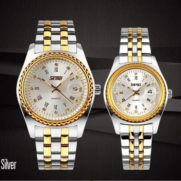 ست ساعت مچی عقربه ای زنانه و مردانه اسکمی مدل 9098si