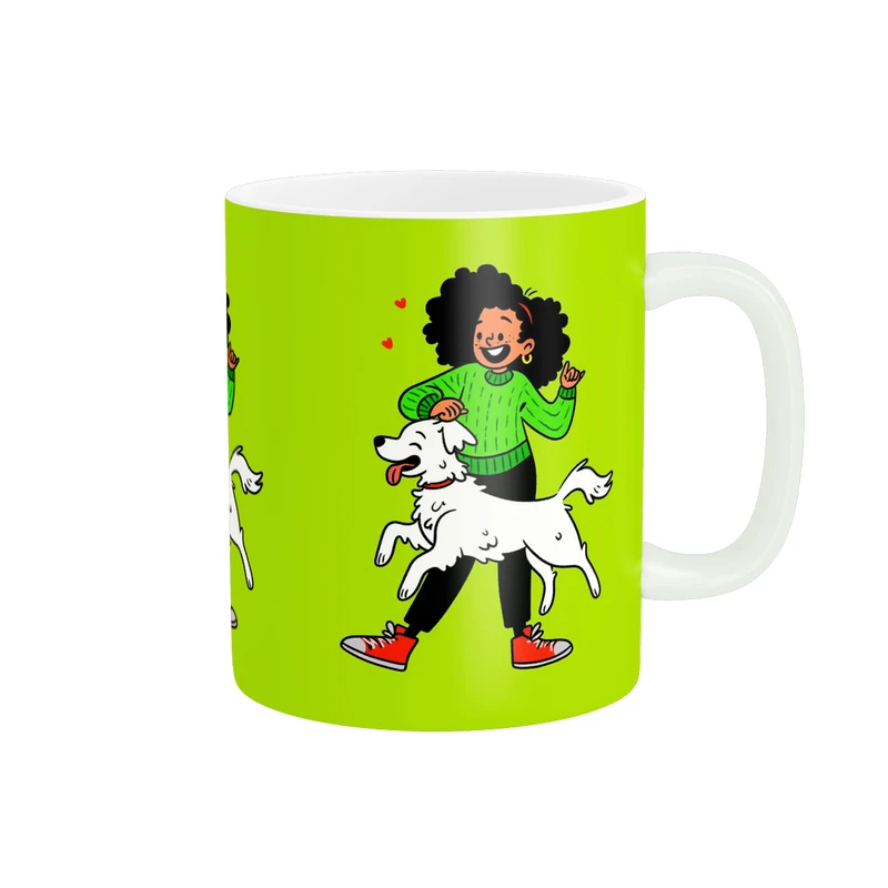 ماگ پاد آفرین مدل دخترانه طرح سگ کد PM5228