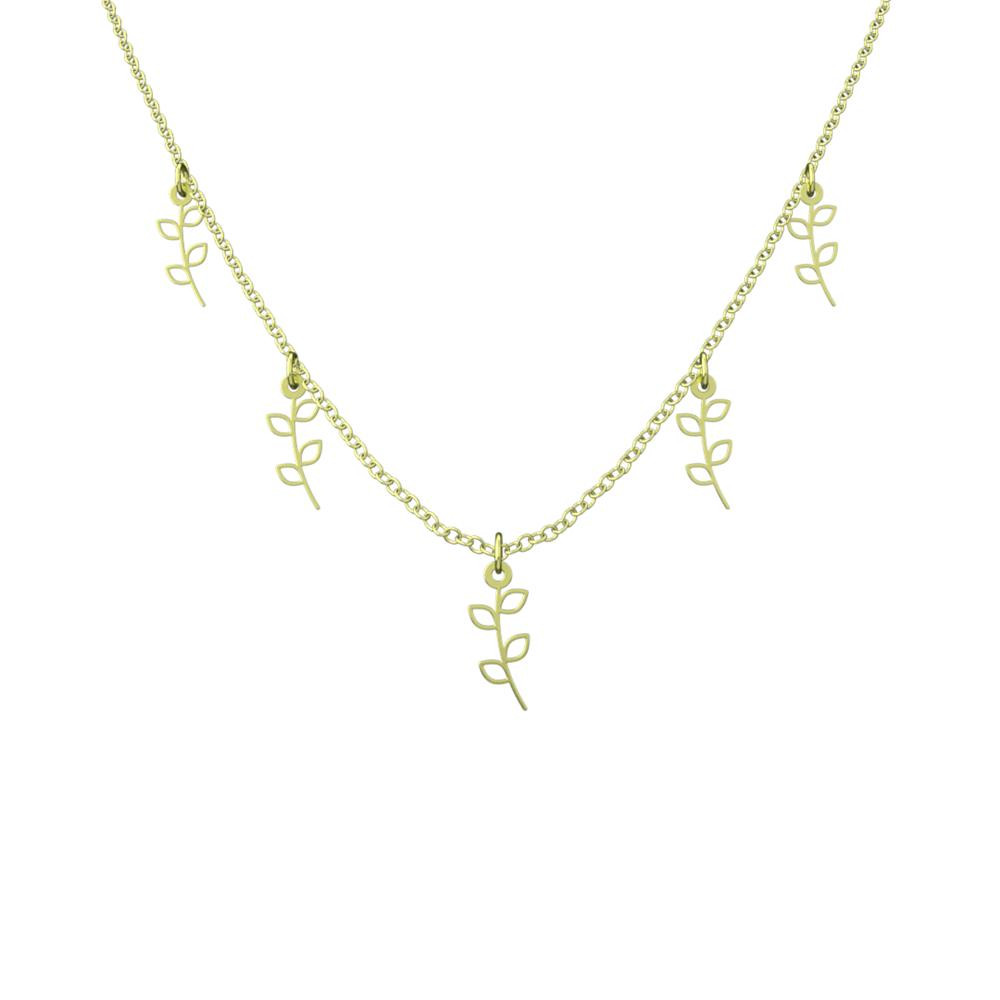 گردنبند طلا 18 عیار زنانه مدوپد مدل برگ کد RNA15966