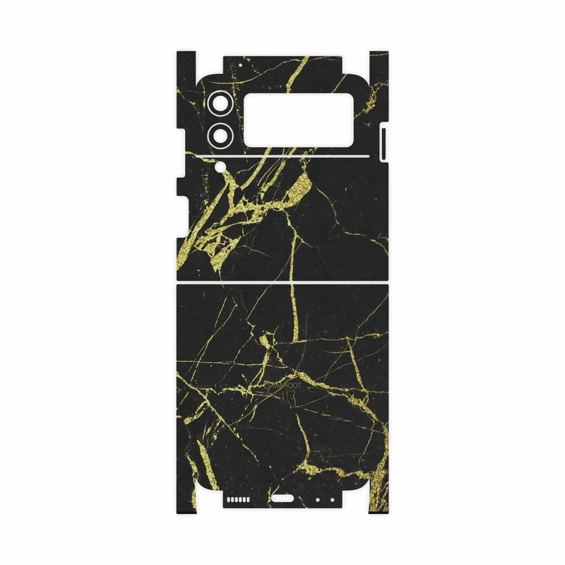 برچسب پوششی ماهوت مدل Graphite-Gold-Marble-FullSkin مناسب برای گوشی موبایل سامسونگ Galaxy Z Flip3 5G