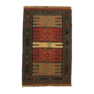 گلیم دستبافت دو متری مدل سفره کردی کد 4030131