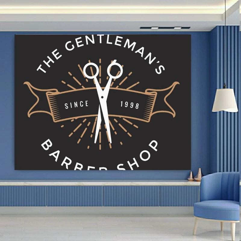 پوستر پارچه ای طرح مخمل آرایشگاه مدل مردانه کد FP104813