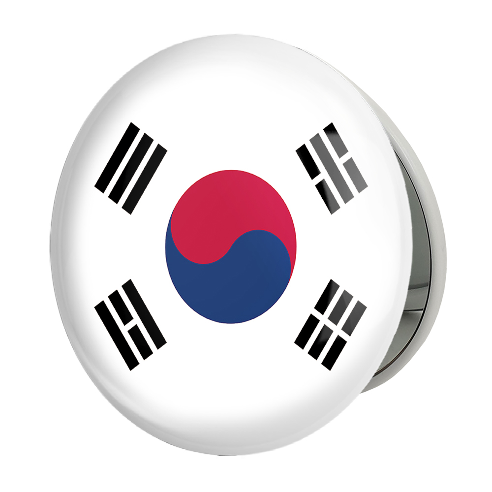 آینه جیبی خندالو طرح پرچم کره جنوبی مدل تاشو کد 20553 