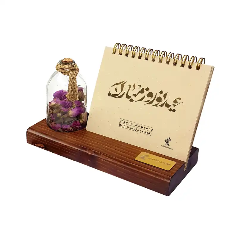 تقویم رومیزی سال 1402 پدیده نقش مدل گل سرخ عید نوروز