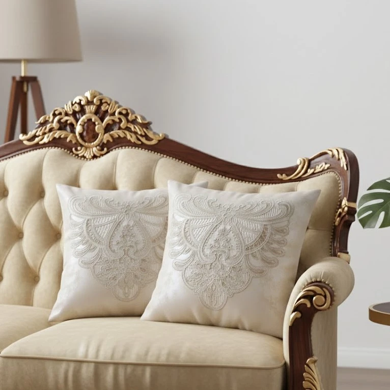 کاور کوسن مدل ساتن مبلی سایز 40*40 سانتی متر بسته دو عددی