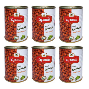   کنسرو عدسی شهدین - 370 گرم بسته 6 عددی