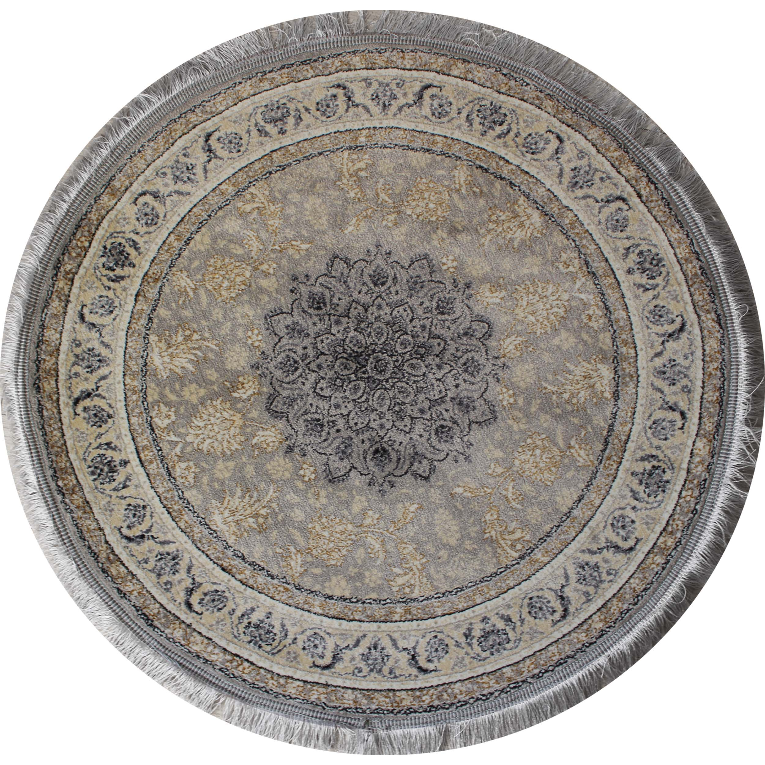 فرش ماشینی مدل گرد طرح شاهکار زمینه فیلی