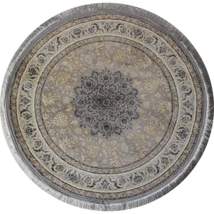 فرش ماشینی مدل گرد طرح شاهکار زمینه فیلی