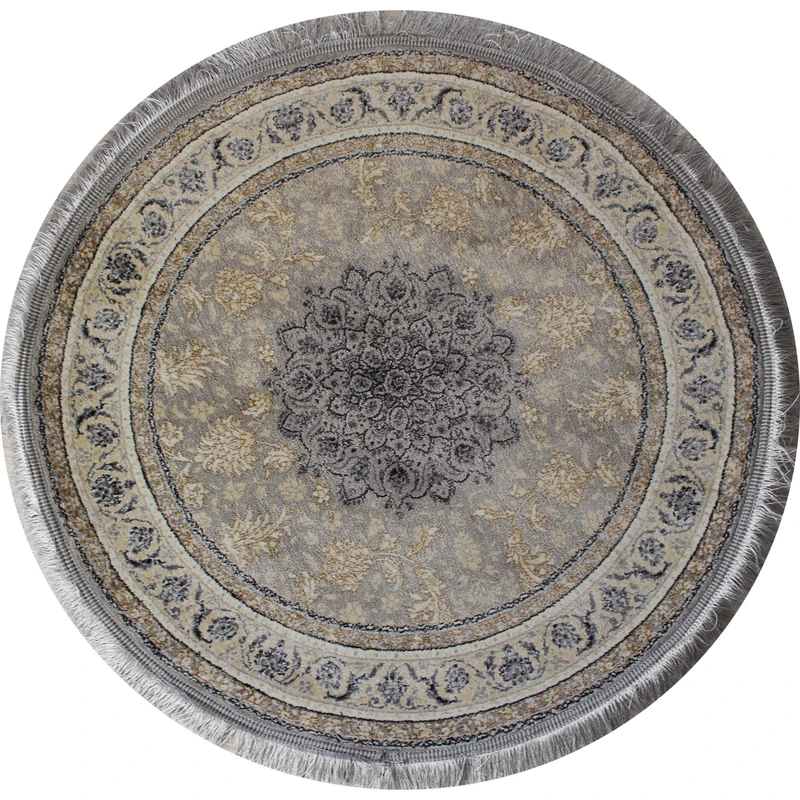 فرش ماشینی مدل گرد طرح شاهکار زمینه فیلی