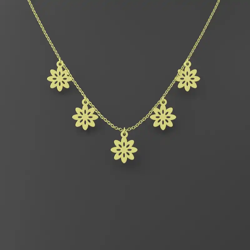 گردنبند طلا 18 عیار زنانه مدوپد مدل گل کد RNA11064