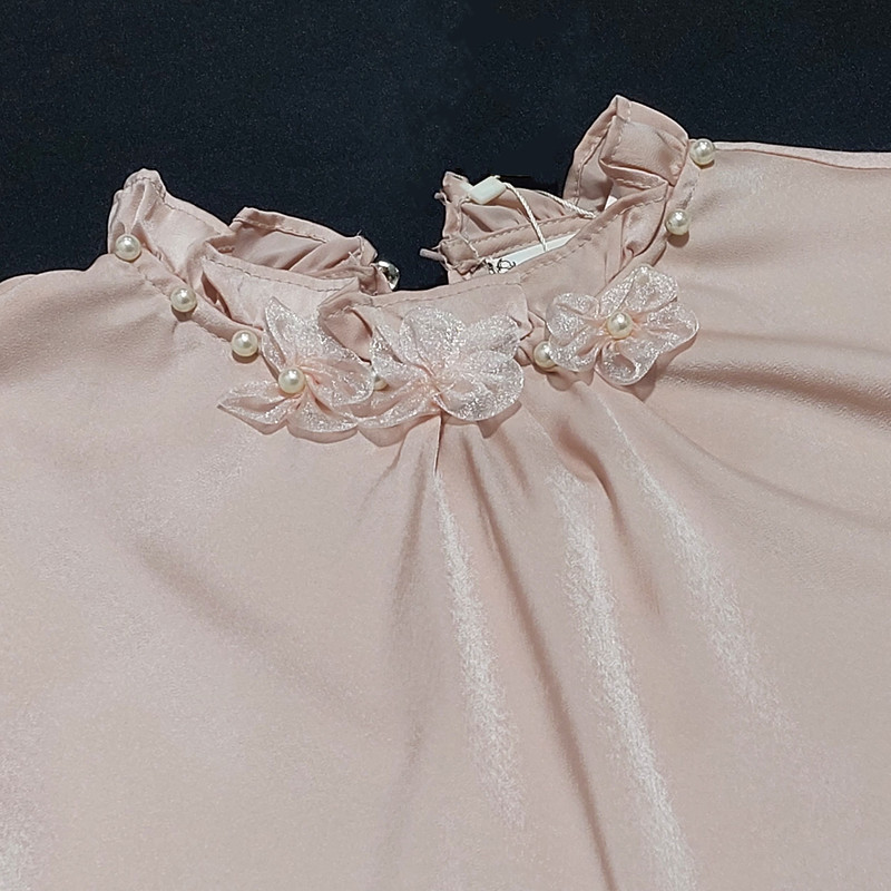 بلوز آستین بلند زنانه مدل یقه گل برجسته