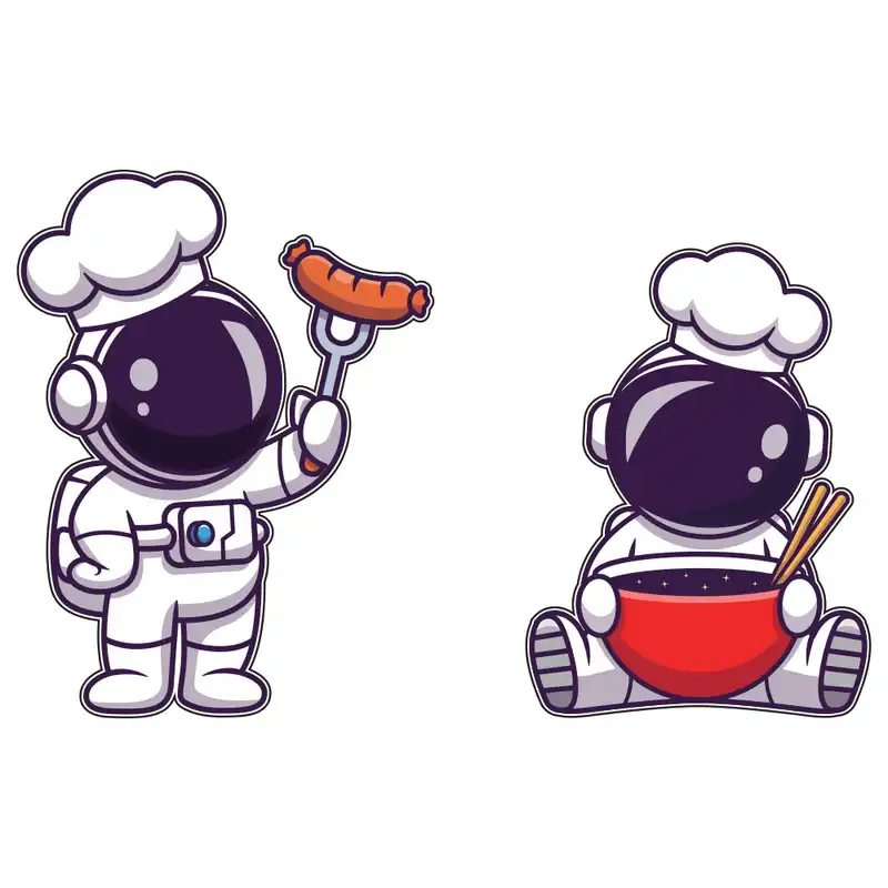 استیکر کلید و پریز مدل فضانورد کوچولو سرآشپز مجموعه 2 عددی