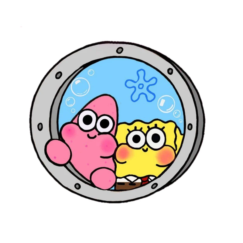 استیکر پارچه و لباس پاد آفرین مدل کارتونی باب اسفنجی پاتریک کد 3897