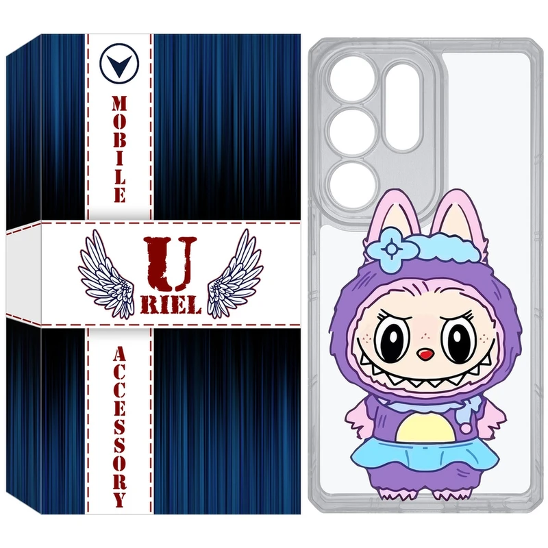 کاور یوریل مدل Clear کد 141 طرح لبوبو Labubu مناسب برای گوشی موبایل سامسونگ Galaxy S25 Ultra