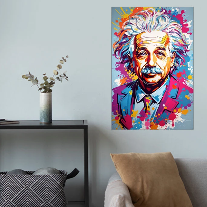 پوستر گوفی مدل والپیپر انیشتین دانشمند فیزیکدان طرح Einstein Wallpaper کد RGB96