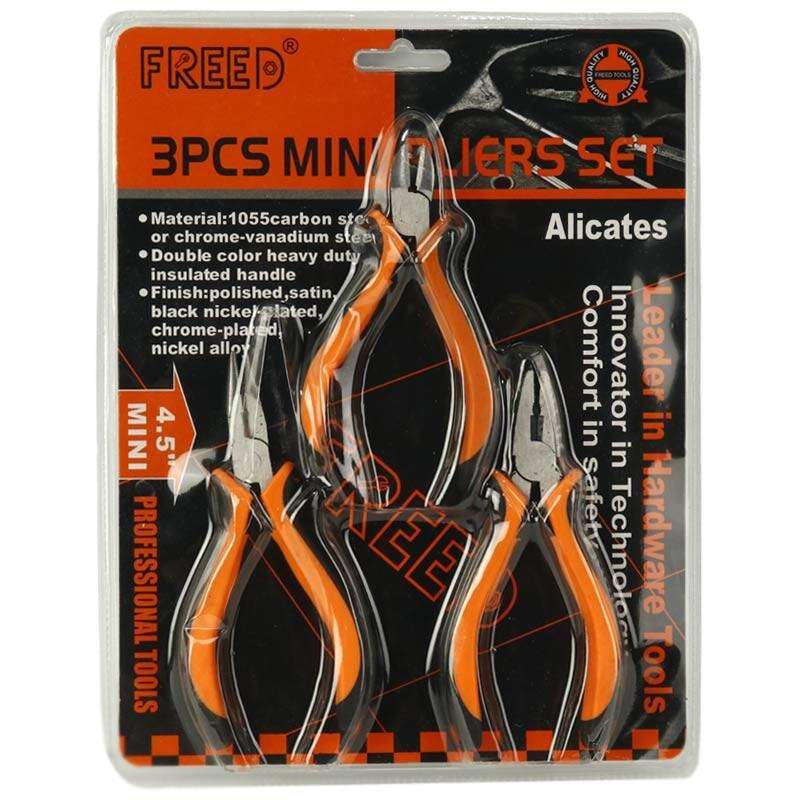 انبردست و انبر سیم چین و انبر دم باریک فرد مدل 0440 مجموعه سه عددی