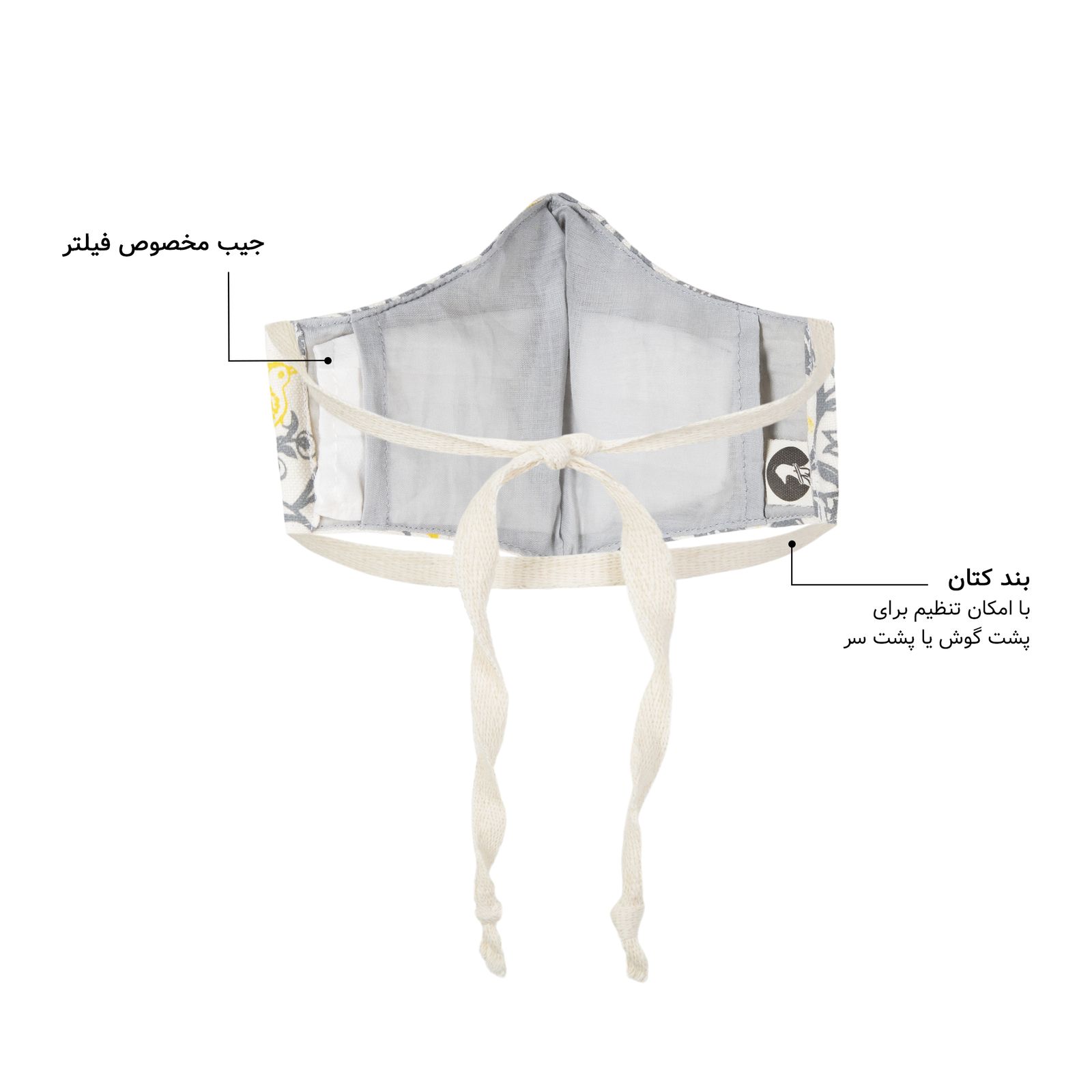 ماسک پارچه‌ای مدل باغ گیلان -  - 3