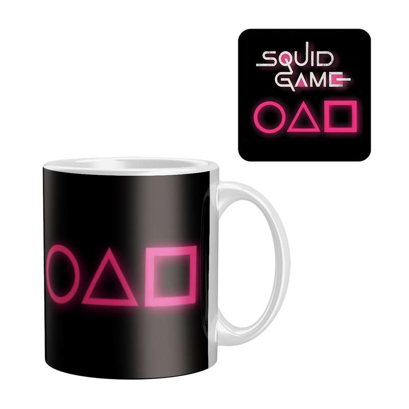 ماگ طرح Squid Game مدل FH-2330 به همراه زیرلیوانی