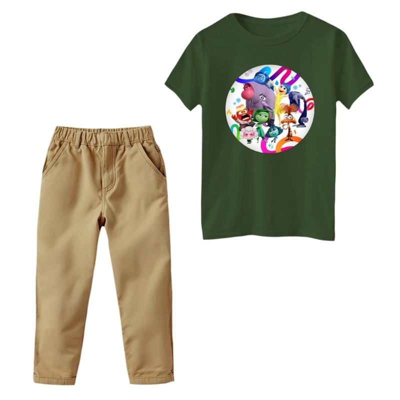 ست تی‌شرت و شلوار دخترانه مدل انیمیشن درون و بیرون کد 4