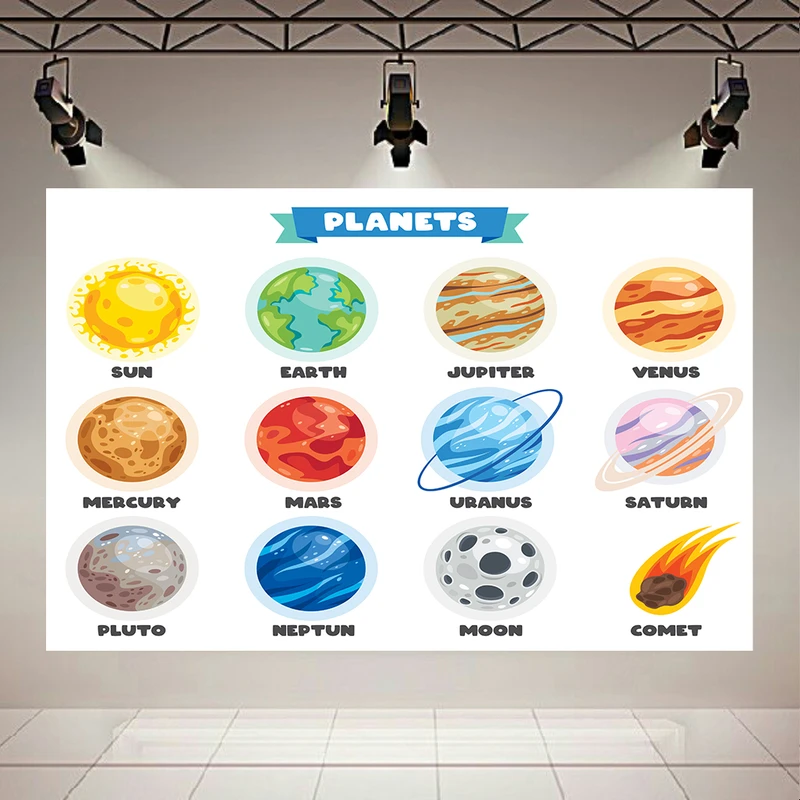 تابلو بوم طرح مخمل آموزش سیارات مدل کارتونی کد AR305224