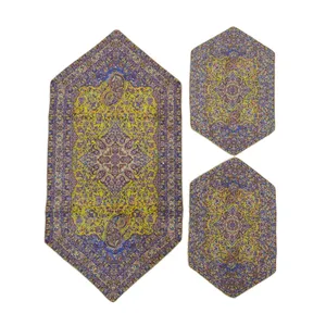 ست 3 تکه رومیزی ترمه حسینی مدل مهستان کد 130