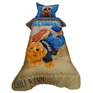 سرویس خواب طرح سه بعدی خرس پولو کد 33 یک نفره 4 تکه