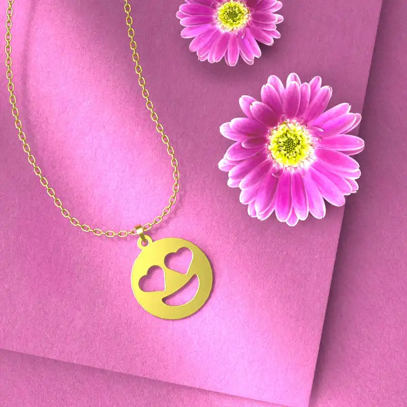 گردنبند طلا 18 عیار زنانه مدوپد مدل ایموجی کد C3-1-1076