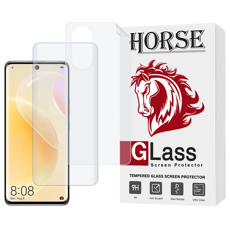 محافظ صفحه نمایش یووی هورس مدل UVNANOMTBH مناسب برای گوشی موبایل هوآوی Nova 9 / آنر 50 به همراه محافظ پشت گوشی
