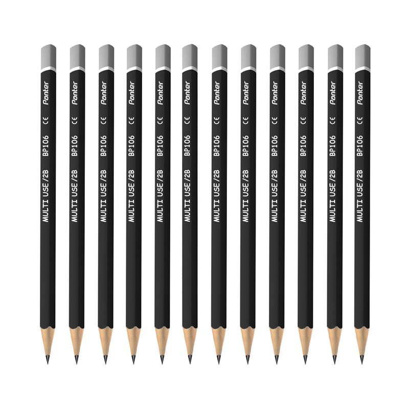 مداد مشکی پنتر مدل Multi Use BP104 بسته 12 عددی