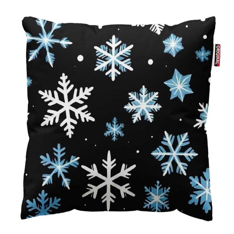 کوسن پاد آفرین طرح دانه های برف سایز 30*30 سانتی متر کد 614