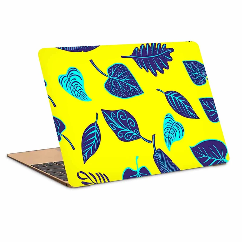 استیکر لپ تاپ طرح leaves art yellow کد N-321 مناسب برای لپ تاپ 15.6 اینچی