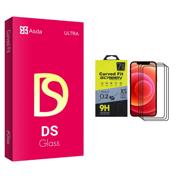 محافظ صفحه نمایش آسدا مدل DS glass مناسب برای گوشی موبایل اپل iPhone 12 Pro Max بسته سه عددی