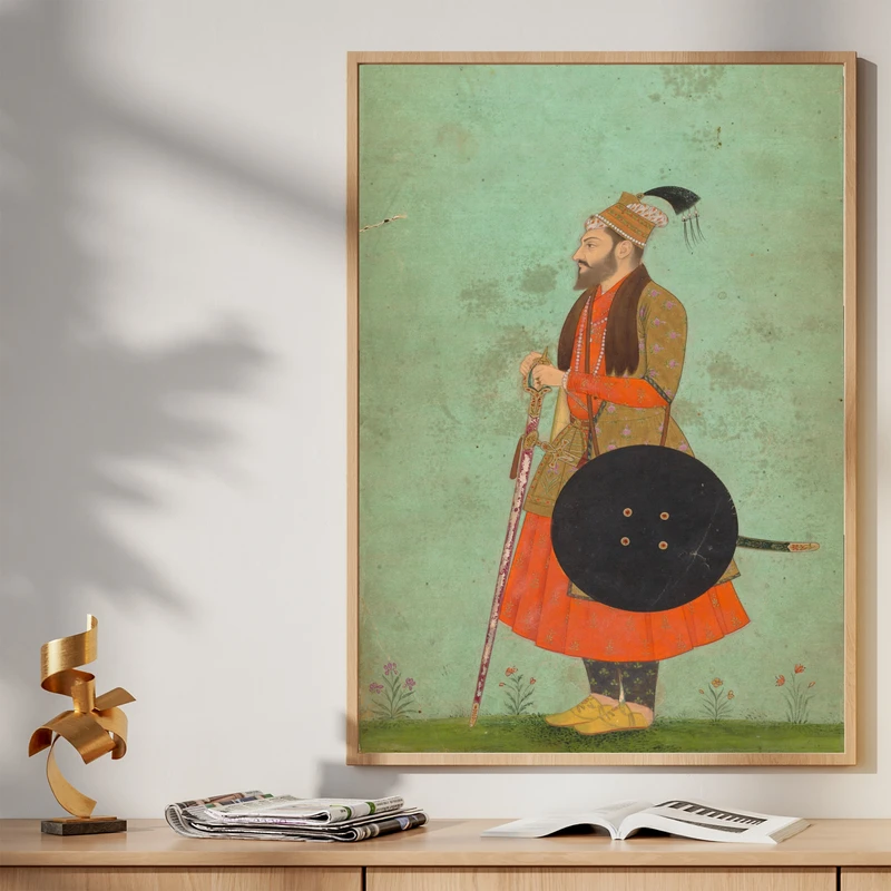 تابلو طرح نگاره شاهزاده مراد مدل G01602 فریم کرم روشن