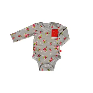 بادی آستین بلند نوزادی شابن مدل گل‌دار