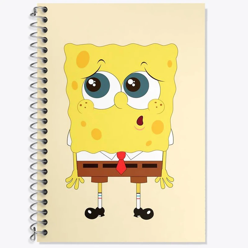 دفتر زبان 50 برگ خندالو مدل سه خط طرح باب اسفنجی کد 1325