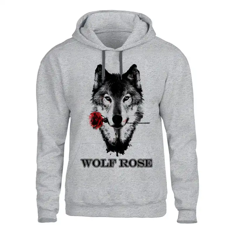 هودی زنانه مدل WOLF  کد P17 رنگ طوسی